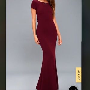 Lulus Endless Love Burgundy Backless Maxi Dress